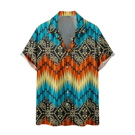 Njoeus T Shirts Men Sports Shirts for Men Men's Hawaiian Novelty Printed T-Shirt Short Sleeve Button Up Shirts Casual Summer Beach Top Shirt Blouse S-3Xl Summer Tops for Men 2024