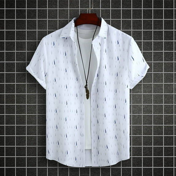 Njoeus T Shirts Men Sports Shirts for Men Men's Hawaiian Shirt Short Sleeved Lapel Button Up Shirt Beach Fashion Casual Shirt Top/Shirt Blouse Summer Tops for Men 2024