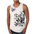 thumbnail image 1 of Njoeus T Shirts Men Sports Shirts for Men Men's Ink Floral Print Tank Tops Casual Sleeveless Sports T-Shirt Running Workout Vests for Men Big & Tall Tees Blouses M-6Xl Men's Tank Tops, 1 of 4