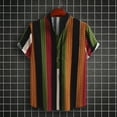 thumbnail image 1 of Njoeus T Shirts Men Sports Shirts for Men Men's Striped Button Up Hawaiian T Shirts for Men & Boys Casual Comfortable Beach Shirt Short Sleeve Lapel Top/Shirt Blouse Tshirts Men, 1 of 9