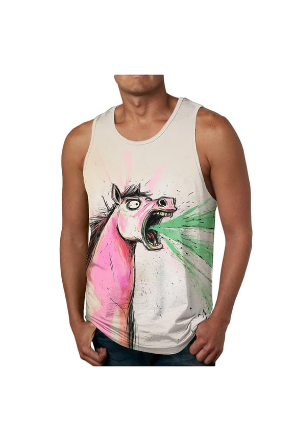 Tank Tops Men Funny Cute Graphic Tees Gym Workout Tank Top Muscle Bodybuilding Sleeveless Shirts for Men Jogging Running Summer Casual Beach Tank Tops S-3XL Khaki