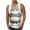thumbnail image 1 of Njoeus Tank Tops Men Funny Cute Graphic Tees Gym Workout Tank Top Muscle Bodybuilding Sleeveless Shirts for Men Jogging Running Summer Casual Beach Tank Tops S-3XL Navy, 1 of 5