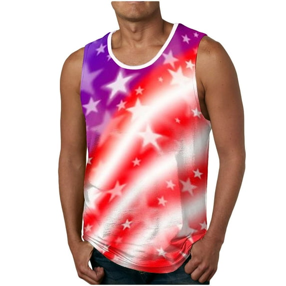 Njoeus Tank Tops Men's American Flag Print Graphic Tees - Shirts for Men Gym Workout Tanks Top - Beach Summer Sleeveless Fitness Shirts S-XXL