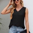 thumbnail image 1 of Njoeus Tank Tops for Women Summer Cotton Linen T Shirts Basic V-Neck Sleeveless Tunic Casual Comfy Camisole Tops Loose Tanks S-XXL, 1 of 6