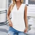 thumbnail image 1 of Njoeus Tank Tops for Women, Women's Sleeveless V-Neck Eyelet T-Shirt Loose Fitting Summer Tops Trendy Camisole for Women S-XXL, 1 of 8