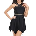 thumbnail image 1 of Njoeus Tankinis Swimsuits for Women Two Piece Padded Swimwear Flowy Swimdress with Shorts Bathing Suit Swim Dress, 1 of 4
