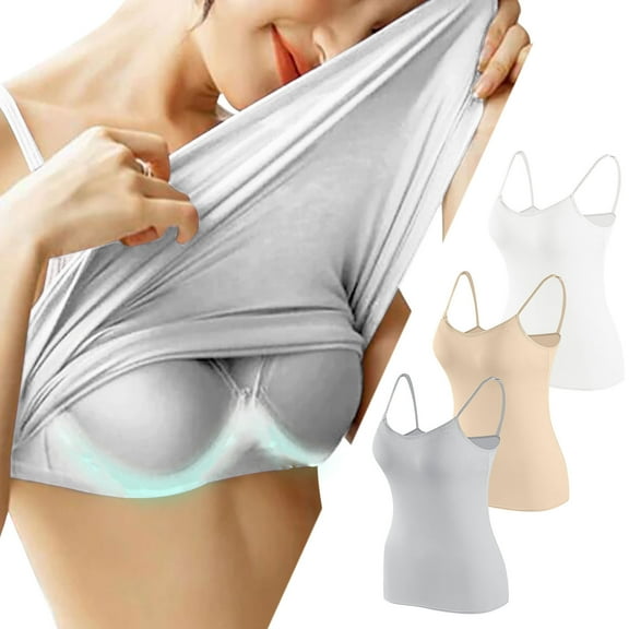 Njoeus Tops for Women Trendy Athletic Tank Tops for Women 3 Pack Tank Tops for Women, Camisoles for Women with Built in Bra Basic Yoga Workout Tank Tops Sleeveless Sports Undershirts Tank for Teen Gir