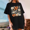 thumbnail image 1 of Njoeus Tops for Women Trendy Blouses for Women Oversized Tshirts for Women Summer Floral Printed T Shirt Cute Flower Graphic Tees for Women Girls Loose Fitted Crew Neck Short Sleeve Casual Tunic Tops, 1 of 5