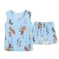 thumbnail image 1 of Njoeus Two Piece Sets for Women Dressy, Pajama Pants Women Pajamas for Women Set Cute Sleeveless Cami Floral Print Tank Tops and Shorts Plus Size Pjs Set Loungewear Xl-4Xl Matching Pajamas for Women O, 1 of 2