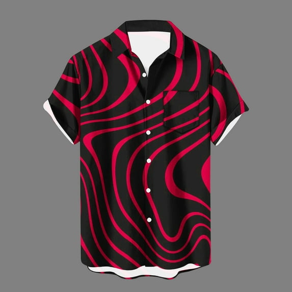 Njoeus White Blouse Big & Tall Tops Men's Fashion Striped Party T-Shirt Casual Pocket Shirts for Men Button Up Dress Shirt Work Tops Summer Blouse M-3Xl Tshirts Men