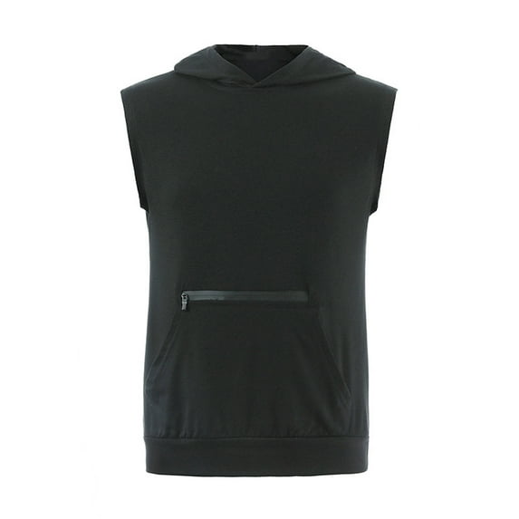 Njoeus White Blouse Men's Tee-Shirts Men's Summer Solid Hooded Vests Sleeveless Workout Tank Top for Men Casual Running T-Shirt Top Blouses Mens White Tee Shirts