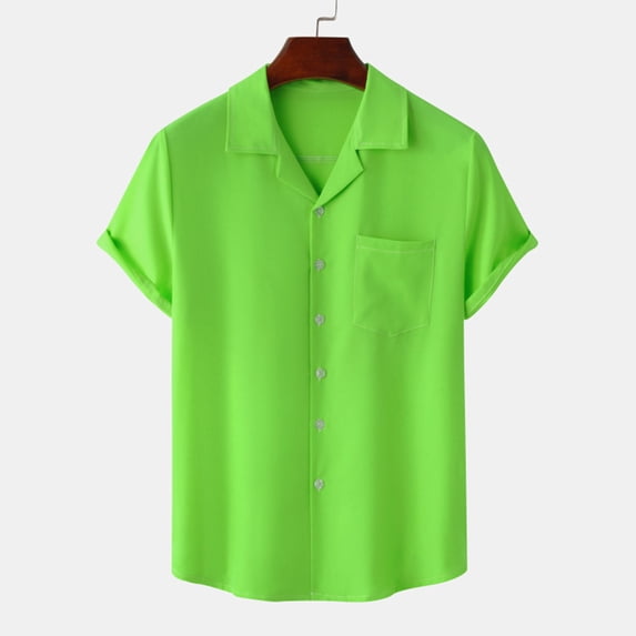 Njoeus White Blouse T Shirts for Man Men's Casual Solid Basic T-Shirt Fashion Young Men Lapel Button Up Beach Shirts Boys Short Sleeve Blouse Summer Tops with Pocket M-3Xl Short Sleeve Shirts for Men