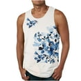 thumbnail image 1 of Njoeus White Blouse Workout Tops Men's Ink Floral Print Tank Tops Casual Sleeveless Sports T-Shirt Running Workout Vests for Men Big & Tall Tees Blouses M-6Xl Oversized Tee Shirt Men, 1 of 4