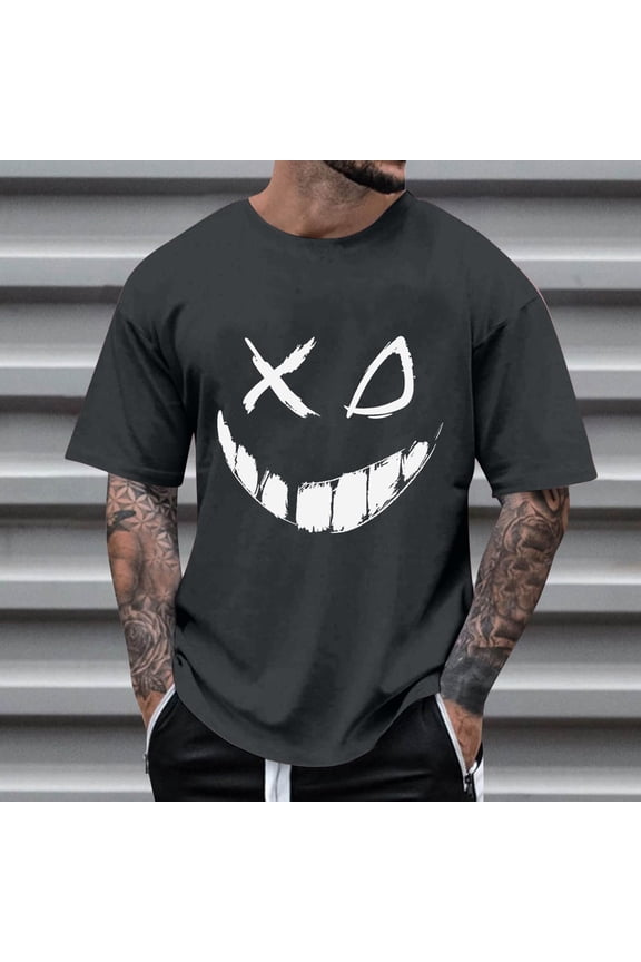 White T Shirts For Men Mens Summer Shirts Graphic Tee Mens Shirt, Short Sleeve Novelty Graphic Shirts For Men, Teens, Funny Printed T Shirts S-5Xl （Available In Big & Tall) Athletic Tee Shirt F