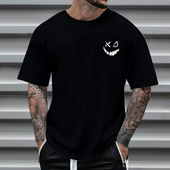 Njoeus White T Shirts For Men T Shirts For Man Cool Graphic Tees For Men Big & Tall Comfy Short Sleeve Graphic T-Shirts Funny Printed Design S-5Xl 4Th Of July Shirts For Men Summer Savings