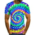 thumbnail image 1 of Njoeus White T Shirts for Men Tee Shirts Mens Men's T-Shirt Abstract Tie-Dyed Blouses Short Sleeve Round Neck Fashion Casual Daily Holiday T-Shirt Top Blouses Graphic Tees, 1 of 5