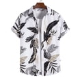 thumbnail image 1 of Njoeus White T Shirts for Men Tee Shirts Mens Hawaiian Shirt for Men, Unisex Summer Beach Casual Short Sleeve Button Up Shirts, Floral Printed Clothing for Men & Boys Graphic Tees, 1 of 5