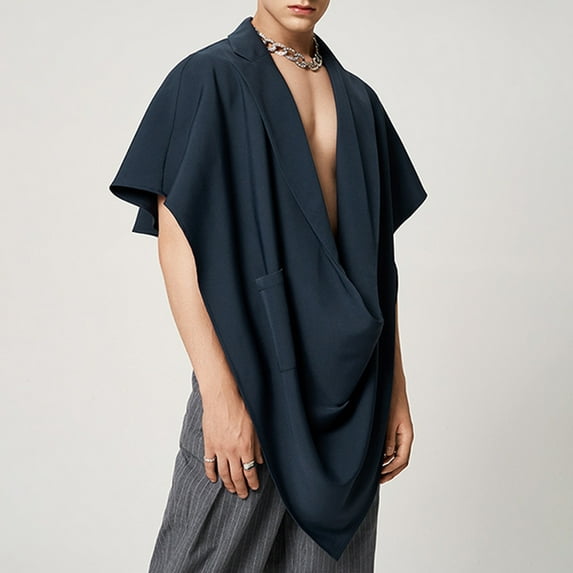 Njoeus White T Shirts for Men Tee Shirts Mens Men's Summer Casual Yoga Shirt Fashion Pure Color Cape Sleeve Vests Loose Deep V-Neck Tank Top S-4Xl Men Big & Tall Summer Tops for Men 2024