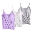 thumbnail image 1 of Njoeus White Tank Top Woman Sexy Tops for Women Womens Tank Tops with Built in Bras Spaghetti Strap Camisole Padded Bra Vest Sleeveless Layer Top Undershirt 3 Packs Off The Shoulder Tops for Women On, 1 of 8
