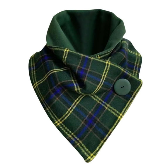 Njoeus Winter Shemagh Scarfs for Men Button Fashion Casual Warm Neck Gaiter Plaid Print Soft Scarves Head Neck Scarf Fall Bib Shawls
