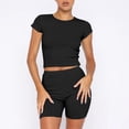 thumbnail image 1 of Njoeus Women 2 Piece Tracksuit Outfits Casual Bodycon Set Short Sleeve Tops and Biker Shorts Women Jogger Workout Sport Sets, 1 of 8