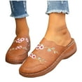 thumbnail image 1 of Njoeus Women Closed Toe Sandals Mules Comfortable Soft Flat Shoes Casual Walking Sandals Summer Wide Sandals, 1 of 5