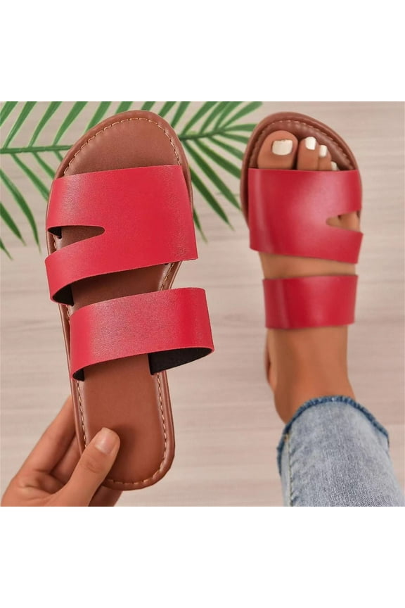 Women Flat Sandals Wide Width Sandals Summer Open Toe Sandals Comfortable Walking Sandals