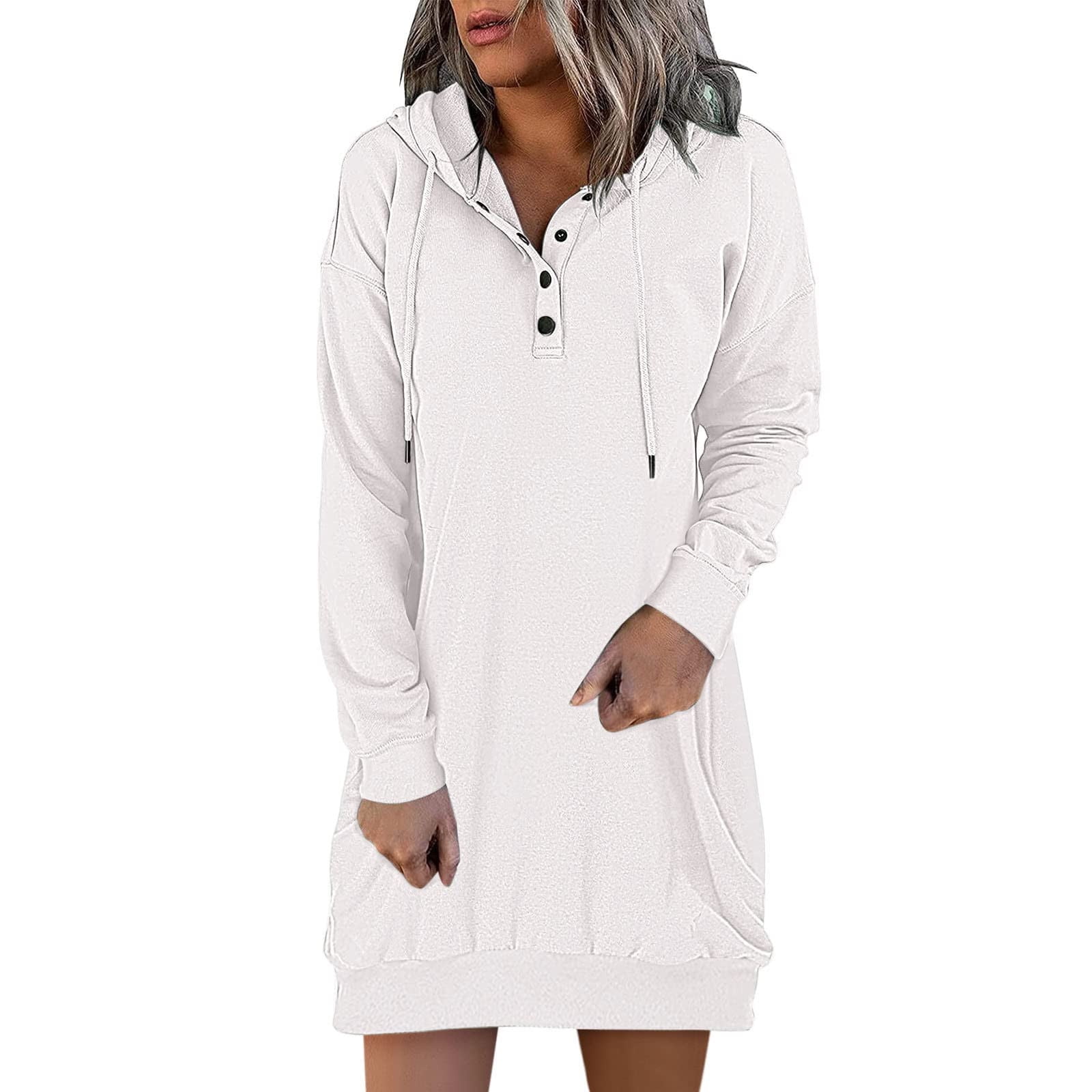 Njoeus Women's 2023 Fall Winter Hoodie Dress Casual Long
