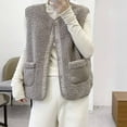 thumbnail image 1 of Njoeus Women's 2023 Winter Casual Sherpas Vests Sleeveless Fall Warm Vests Fleeces Jacket Button Up Lightweight Gilet with Pockets, 1 of 4