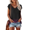 thumbnail image 1 of Njoeus Women's Cap Sleeve Tunic Tops Summer 2024 Casual V-Neck T-Shirts Loose Comfy Tee Shirt Cute Blouses S-XXL, 1 of 4