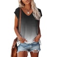 thumbnail image 1 of Njoeus Women's Cap Sleeve Tunic Tops Summer 2024 Casual V-Neck T-Shirts Loose Comfy Tee Shirt Cute Blouses S-XXL, 1 of 3