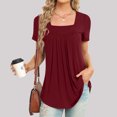 thumbnail image 1 of Njoeus Women's Casual Short Sleeve T Shirt Wide Neck Basic Loose Tunic Tops Comfy Blouse for Ladies Summer Tops 2024 S-XXL, 1 of 4