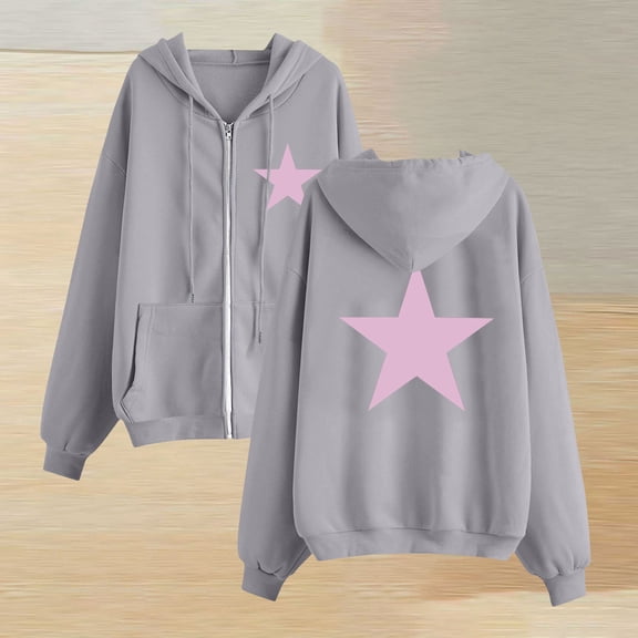Njoeus Women's Classic Fitted Zip Up Hoodie Lightweight Long Sleeve Hooded Jackets for Women Teen Girls Cute Basic Casual Sweatshirts with Pockets Gray S
