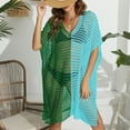 thumbnail image 1 of Njoeus Women’s Hollow Out Crochet Bathing Suit Cover Ups for Women V Neck Color Block Bikini Coverup Summer Swimsuit Beach Cover up Dresses, 1 of 5