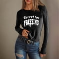 thumbnail image 1 of Njoeus Women's Letter Print Casual Long Sleeve Crop Tops for Women Trendy Y2K Slim Fitted Shirts Fashion 2024 Going Out Tops Teen Girl Clothes Black S, 1 of 4