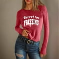 thumbnail image 1 of Njoeus Women's Letter Print Casual Long Sleeve Crop Tops for Women Trendy Y2K Slim Fitted Shirts Fashion 2024 Going Out Tops Teen Girl Clothes Watermelon Red XL, 1 of 4