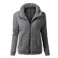thumbnail image 1 of Njoeus Women's Long Sleeve Full-Zip Soft Fleeces Jacket Warm Winter Coat Outwear with Pockets S-XXL (No Hooded), 1 of 2
