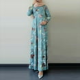 thumbnail image 1 of Njoeus Women's Long Sleeve Loose Plain Maxi Dresses Casual Elegant Floral Print Long Dress, 1 of 8
