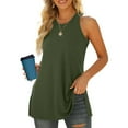 thumbnail image 1 of Njoeus Women's Ribbed Tank Tops, Women Shirts, Women’s Summer Sleeveless T-Shirts, Women’s Tanks, Loose Casual Tunic Tops for Women, Side Split S-XXL, 1 of 7
