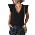 thumbnail image 1 of Njoeus Women's Tank Tops 2024 Casual Summer Ruffle Sleeveless V-Neck T-Shirt Loose Tanks Elegant Tunic Blouses S-XXL, 1 of 9