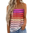 thumbnail image 1 of Njoeus Women's Tube Tops Summer Casual Bandeau Tank Top for Women Striped Casual Strapless Blouse Off The Shoulder Tunic Tops Shirts S-XXL, 1 of 7
