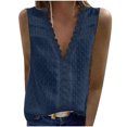 thumbnail image 1 of Njoeus Women's V Neck Lace Crochet Tunic Tops Flowy Sleeveless Vest Camisole Casual Blouses Shirts S-XXL, 1 of 7