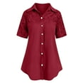 thumbnail image 1 of Njoeus Womens Black Shirt Sexy Tops for Women Women's Buttons Down Dress Shirts Short Sleeve Lace Patchwork Flowy Tunic Tops Business Casual Work Office Blouses Shirts Wedding Dressy Shirt S-Xxl Summe, 1 of 4
