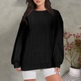 thumbnail image 1 of Njoeus Womens Blouses, Women Long Sleeve Round Neck Solid Blouse Causal Pullover Tops T-shirt S-XXL, 1 of 6