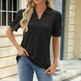 thumbnail image 1 of Njoeus Womens Collared V-Neck T-Shirts Puff Short Sleeve Work Business Casual Tops for Women Eyelet Tunic Blouses S-XXL, 1 of 6