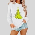thumbnail image 1 of Njoeus Womens Crewneck Sweatshirt Raglan Long Sleeve Christmas Tree Print T-Shirt Casual Cute Pullover Top Christmas Sweatshirt for Women Gifts White XS, 1 of 3