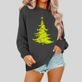 thumbnail image 1 of Njoeus Womens Crewneck Sweatshirt Raglan Long Sleeve Christmas Tree Print T-Shirt Casual Cute Pullover Top Christmas Sweatshirt for Women Gifts Brown M, 1 of 3