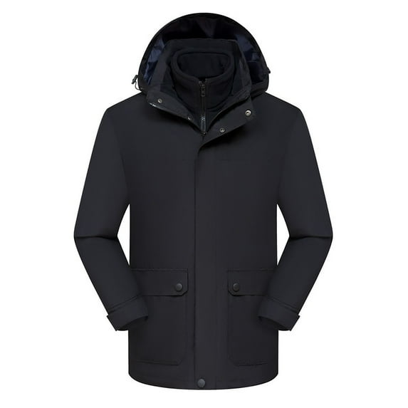 Njoeus Womens Mens Waterproof Ski Jacket Hooded 3-in-1 Windbreaker Winter Coat Fleeces Inner Hoodies Snow Coat for Outdoor Hiking M-6XL (Available in Plus Size)