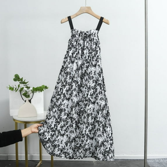 Njoeus Womens Nightgown Sleeveless Sleepwear Comfy Sleep Dress Boho Floral Nightshirt Nightgowns L-XL On Clearance