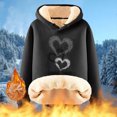 thumbnail image 1 of Njoeus Womens Oversized Hoodies Winter Warm Fleece Sweatshirts Long Sleeve Sherpas Lined Pullover Sweater Heart Printed Fall Outfits Christmas Gifts for Women Black XL, 1 of 5